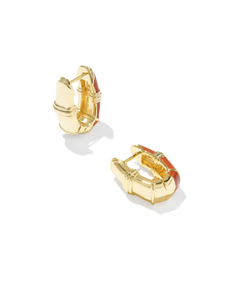 Kendra Scott Jewelry - Earrings Courtney Gold Enamel Huggie Earrings Dark Orange