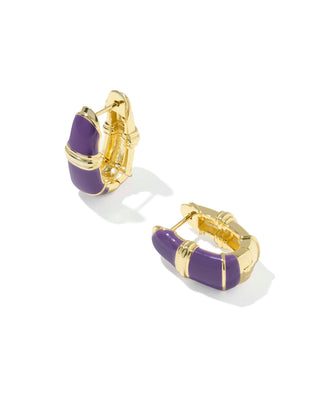 Kendra Scott Jewelry - Earrings Courtney Gold Enamel Huggie Earrings Purple