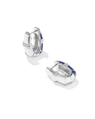 Kendra Scott Jewelry - Earrings Courtney Silver Enamel Huggie Earrings Dark Blue