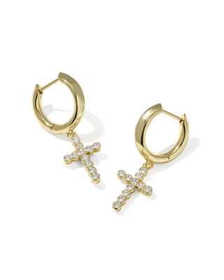 Kendra Scott Jewelry - Earrings Cross Gold Crystal Huggie Earrings