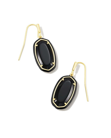 Kendra Scott Jewelry - Earrings Dani Enamel Framed Drop Earrings Black Agate