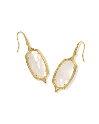 Kendra Scott Jewelry - Earrings Dani Stepped Frame Gold Drop Earrings Bronze Ivory MOP