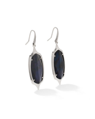 Kendra Scott Jewelry - Earrings Dani Stepped Frame Silver Drop Earrings Dark Indigo Illusion