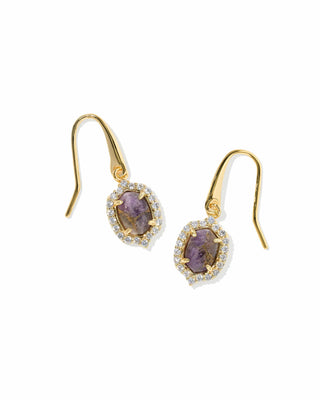 Kendra Scott Jewelry - Earrings Daphne Crystal Frame Gold Drop Earrings Bronzed Veined Purple Amethyst