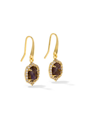 Kendra Scott Jewelry - Earrings Daphne Crystal Frame Gold Drop Earrings Bronzed Veined Purple Amethyst