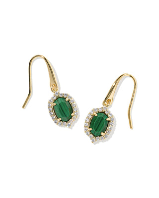 Kendra Scott Jewelry - Earrings Daphne Crystal Frame Gold Drop Earrings Green Malachite