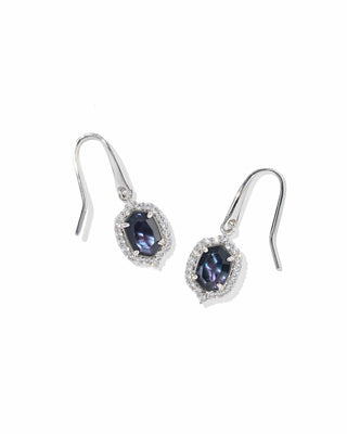 Kendra Scott Jewelry - Earrings Daphne Crystal Frame Silver Drop Earrings Dark Indigo Illusion