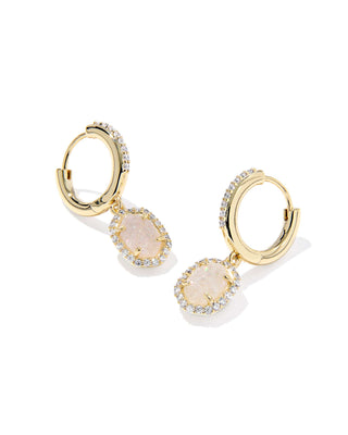 Kendra Scott Jewelry - Earrings Daphne Gold Crystal Frame Huggie Earrings Iridescent Drusy