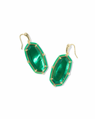 Kendra Scott Jewelry - Earrings Elle Gold Enamel Drop Earrings Emerald Illusion