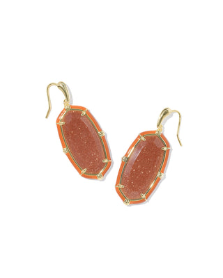 Kendra Scott Jewelry - Earrings Elle Gold Enamel Drop Earrings Orange Goldstone