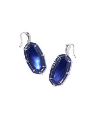 Kendra Scott Jewelry - Earrings Elle Silver Enamel Drop Earrings Navy MOP