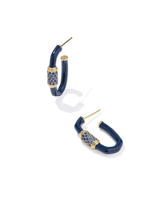 Kendra Scott Jewelry - Earrings Emery Gold Enamel Hoop Earrings Navy