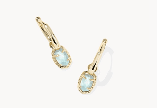 Kendra Scott Jewelry - Earrings Emilie Gold Huggie Earrings Light Blue Illusion