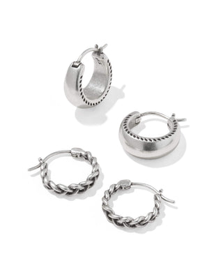 Kendra Scott Jewelry - Earrings Gabriella Vintage Silver Set of 2 Huggie Earrings