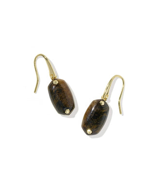Kendra Scott Jewelry - Earrings Lee Riveted Gold Drop Earrings Dark Brown Hawks Eye