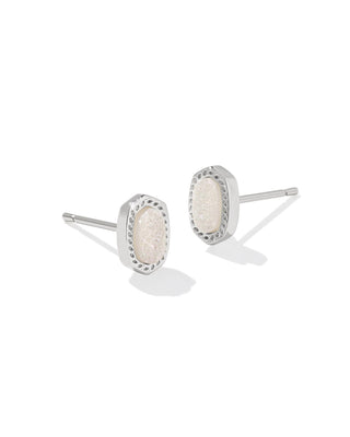 Kendra Scott Jewelry - Earrings Mini Ellie Stud Earrings Silver Iridescent Druzy