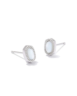Kendra Scott Jewelry - Earrings Mini Ellie Stud Earrings Silver Ivory MOP