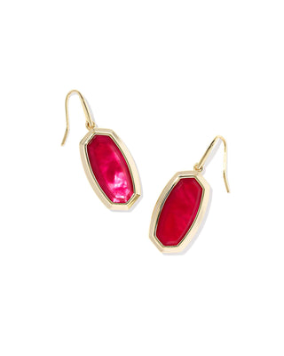 Kendra Scott Jewelry - Earrings Sale Dani Bezel Gold Drop Earrings Carmine Red Illusion