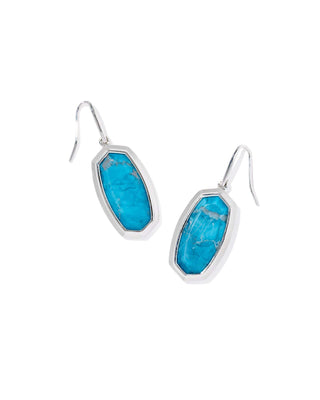 Kendra Scott Jewelry - Earrings Sale Dani Bezel Silver Drop Earrings Variegated Indigo Magnesite