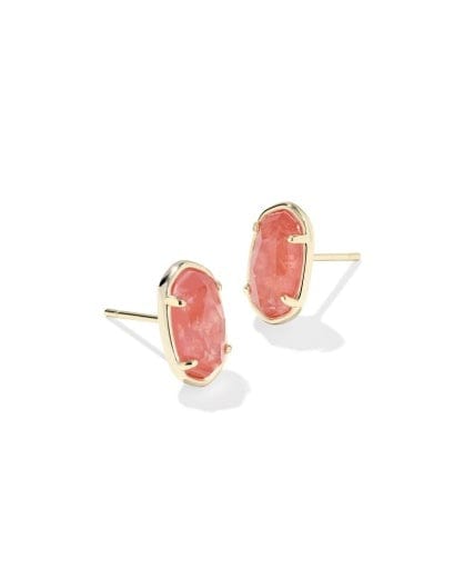Kendra Scott Jewelry - Earrings Sale Grayson Gold Papaya Iridescent Mother of Pearl Stone Stud Earrings