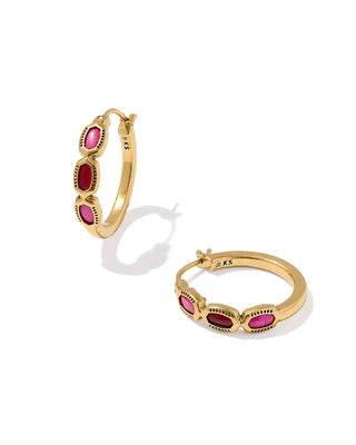 Kendra Scott Jewelry - Earrings Sale Mini Elisa Vintage Gold Hoop Earrings Pink Mix