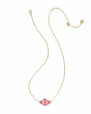 Kendra Scott Jewelry - Necklaces Abbie Gold Medallion Short Pendant Necklace Hot Pink Mix