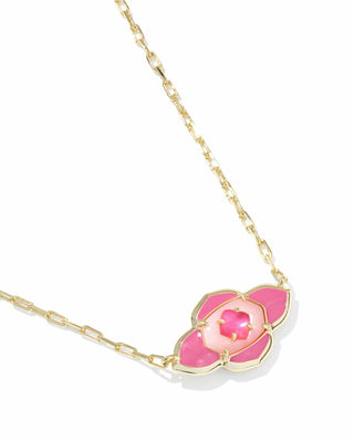 Kendra Scott Jewelry - Necklaces Abbie Gold Medallion Short Pendant Necklace Hot Pink Mix