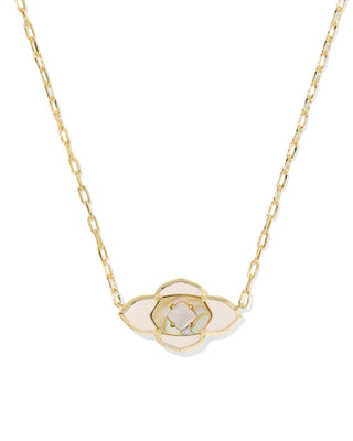 Kendra Scott Jewelry - Necklaces Abbie Gold Medallion Short Pendant Necklace Neutral Mix