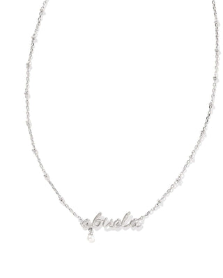 Kendra Scott Jewelry - Necklaces Abuela Script Pendant Necklace Silver w/White Pearl