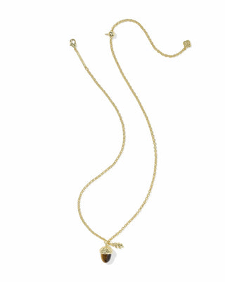 Kendra Scott Jewelry - Necklaces Acorn Gold Short Pendant Necklace Brown Tiger's Eye