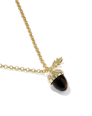 Kendra Scott Jewelry - Necklaces Acorn Gold Short Pendant Necklace Brown Tiger's Eye