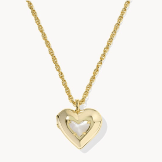 Kendra Scott Jewelry - Necklaces Ari Heart Gold Puff Locket Ivory MOP