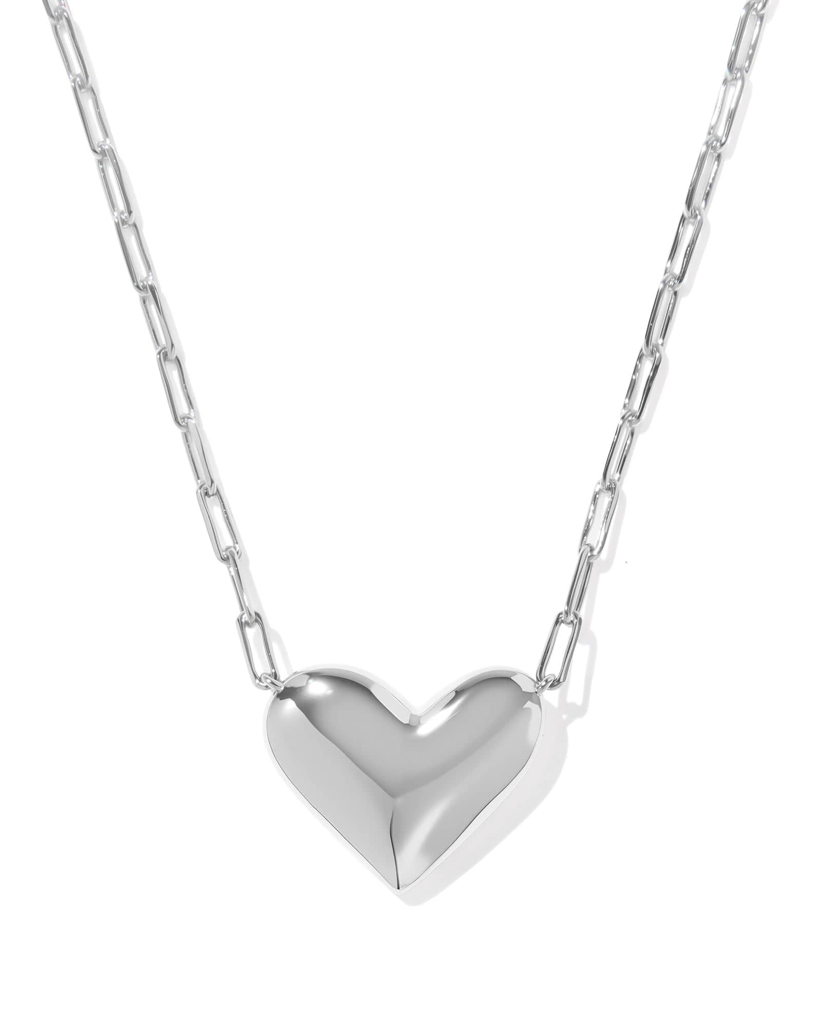 Kendra Scott Jewelry - Necklaces Ari Heart Statement Silver Short Pendant Necklace Ivory MOP