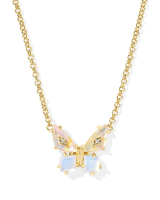 Kendra Scott Jewelry - Necklaces Bianca Butterfly Gold Iridescent White Mix Short Pendant Necklace