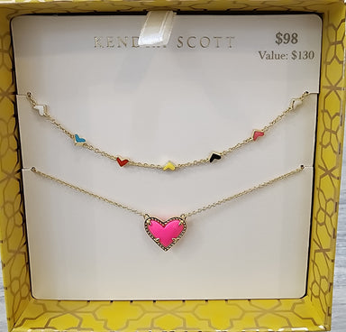 Kendra Scott Jewelry - Necklaces Boxed Ari Haven Heart Necklace Gift Set Gold Neon Pink