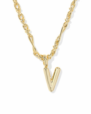 Kendra Scott Jewelry - Necklaces Bubble Letter V Gold Short Pendant