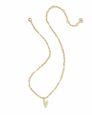Kendra Scott Jewelry - Necklaces Bubble Letter V Gold Short Pendant