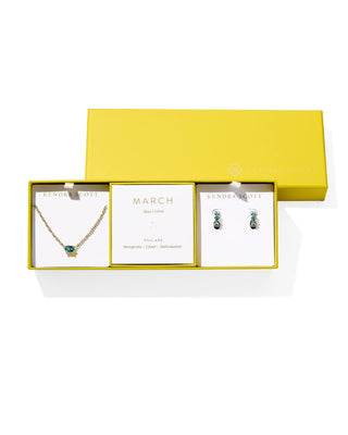 Kendra Scott Jewelry - Necklaces Cailin Birthstone Gift Set Gold Aqua Crystal