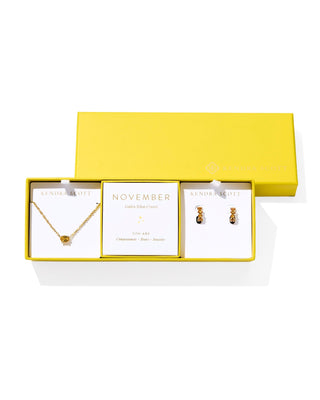 Kendra Scott Jewelry - Necklaces Cailin Birthstone Gift Set Gold Golden Yellow Crystal