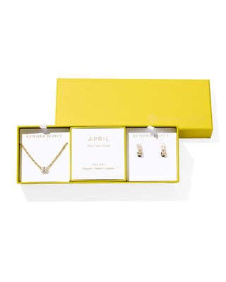 Kendra Scott Jewelry - Necklaces Cailin Birthstone Gift Set Gold White Crystal