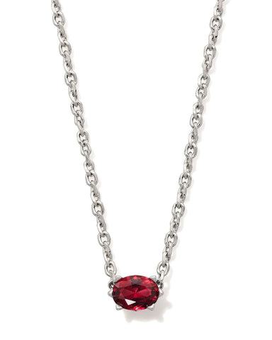 Kendra Scott Jewelry - Necklaces Cailin Burgundy Crystal Pendant Necklace Silver