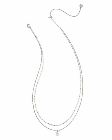 Kendra Scott Jewelry - Necklaces Cailin Multi Strand White Crystal Pendant Necklace Gold or Silver