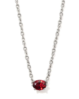 Kendra Scott Jewelry - Necklaces Cailin Red Crystal Pendant Necklace Silver
