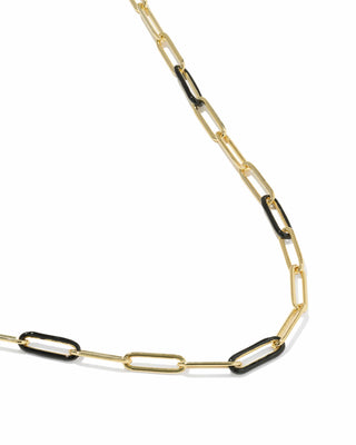 Kendra Scott Jewelry - Necklaces Courtney Gold Enamel Link & Chain Necklace Black