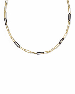 Kendra Scott Jewelry - Necklaces Courtney Gold Enamel Link & Chain Necklace Black