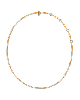 Kendra Scott Jewelry - Necklaces Courtney Gold Enamel Link & Chain Necklace Bright Orange