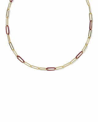 Kendra Scott Jewelry - Necklaces Courtney Gold Enamel Link & Chain Necklace Burgundy