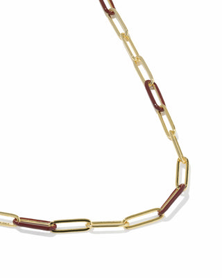 Kendra Scott Jewelry - Necklaces Courtney Gold Enamel Link & Chain Necklace Burgundy
