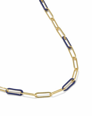 Kendra Scott Jewelry - Necklaces Courtney Gold Enamel Link & Chain Necklace Dark Blue