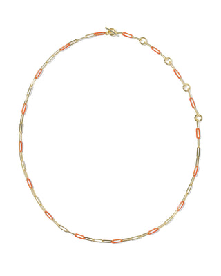 Kendra Scott Jewelry - Necklaces Courtney Gold Enamel Link & Chain Necklace Dark Orange